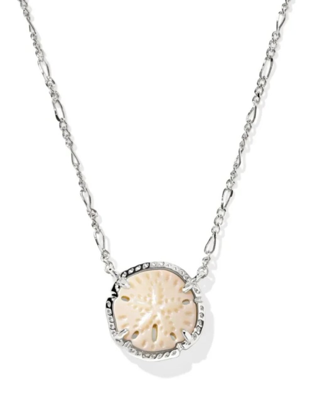 Sand Dollar Silver Short Pendant Necklace